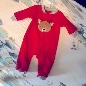 Carters NB reindeer onesie pajamas